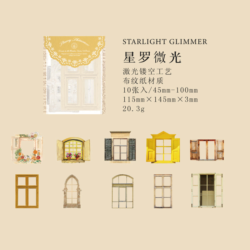 Wholesale Retro Hollow Flower Window Collage Card Sticker Window Dream Series Notebook DIY Material Sticker 6 Types